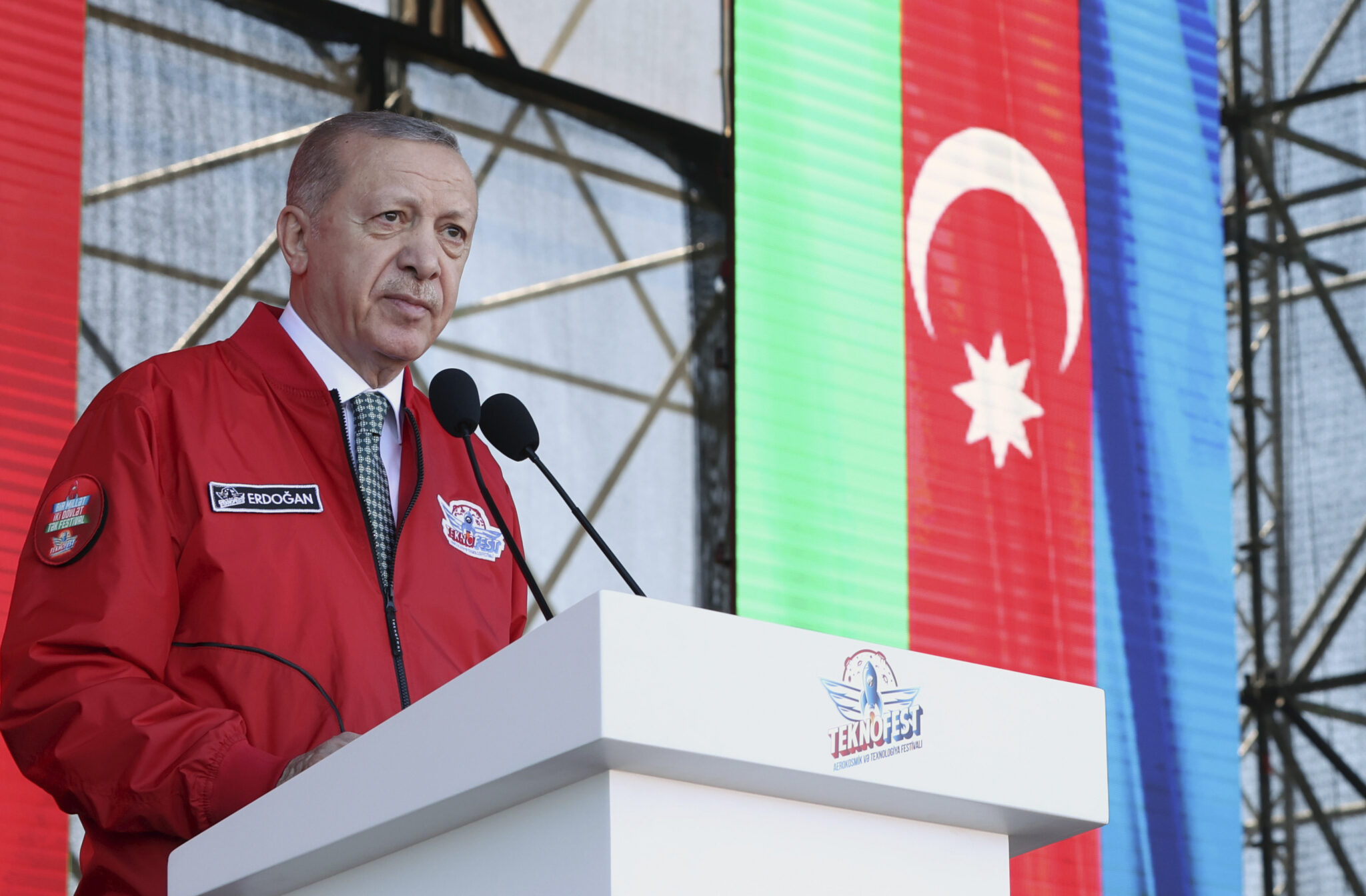 Президент Турции Реджеп Тайип Эрдоган. Баку. 28 мая 2022 года. Фото Turkish Presidency via AP/Scanpix/LETA