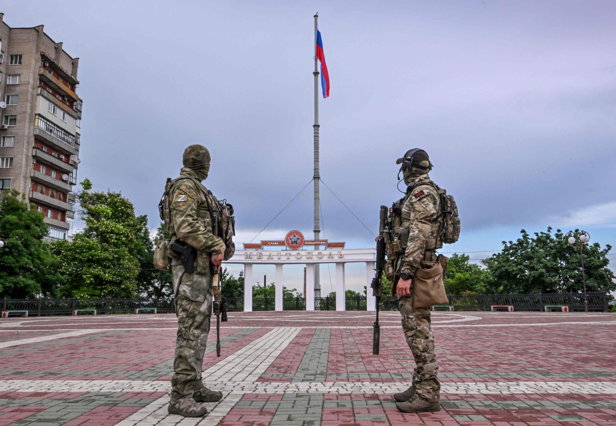 Российские военнослужащие в Мелитополе. Фото Юрия Кадобнова / AFP / Scanpix / LETA.