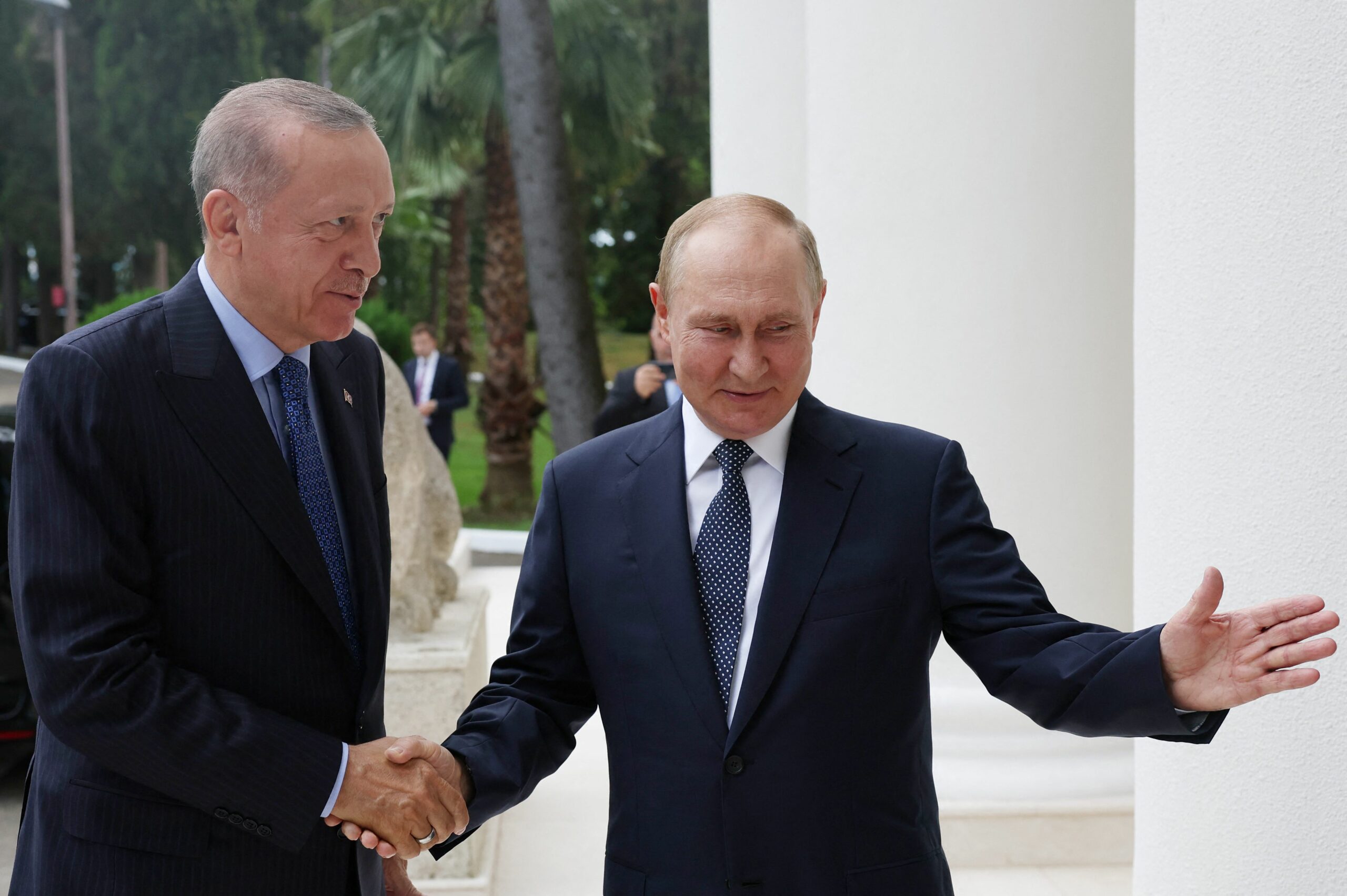 Реджеп Тайип Эрдоган и Владимир Путин, Сочи. 5 августа 2022 года. Фото Murat KULA/TURKISH PRESIDENTIAL PRESS SERVICE/AFP/Scanpix/LETA