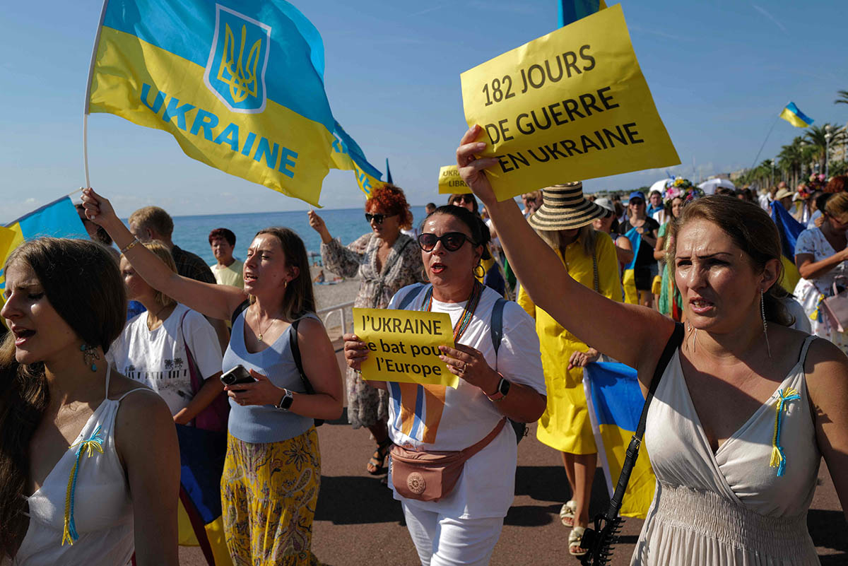 День Независимости Украины в Ницце, Франция, 24 августа 2022 года. Фото Valery HACHE /AFP/Scanpix/Leta