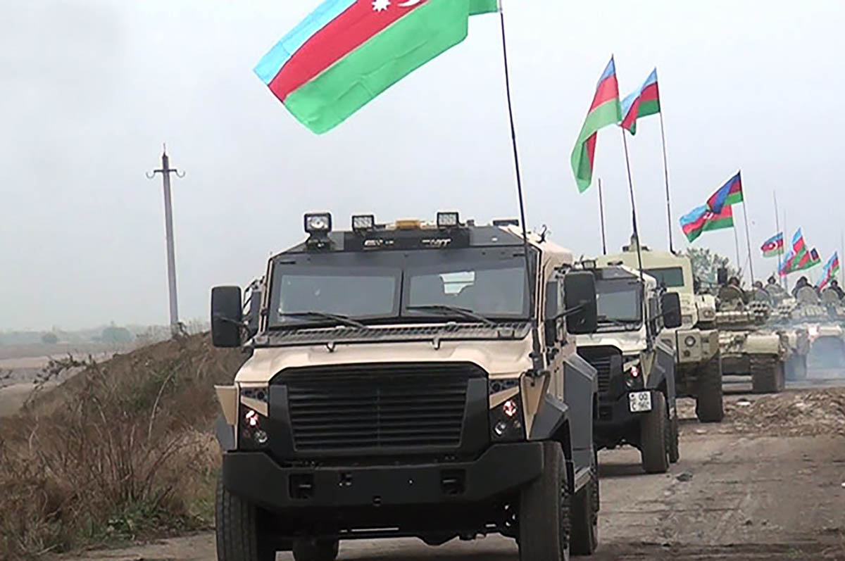 Военные машины подразделения азербайджанской армии. Фото Azerbaijani Defence Ministry/AFP/Scanpix/Leta