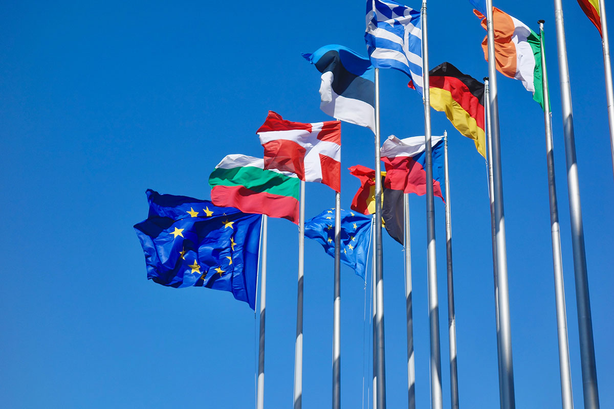 Флаги стран Евросоюза. Фото Antoine Schibler по лицензии Unsplash