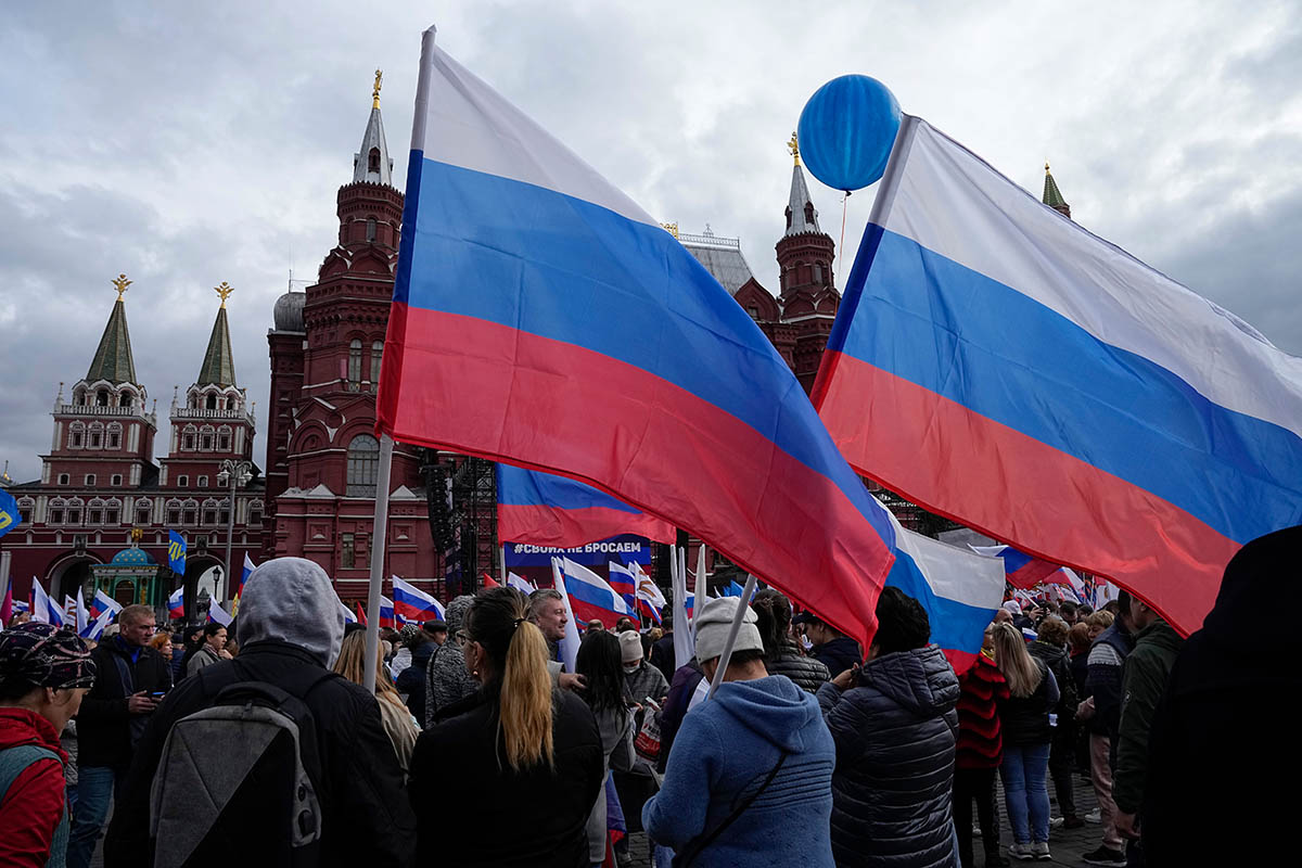 Митинг в поддержку референдума на Красной площади в Москве. Фото Alexander Zemlianichenko/AP/Scanpaix/LETA