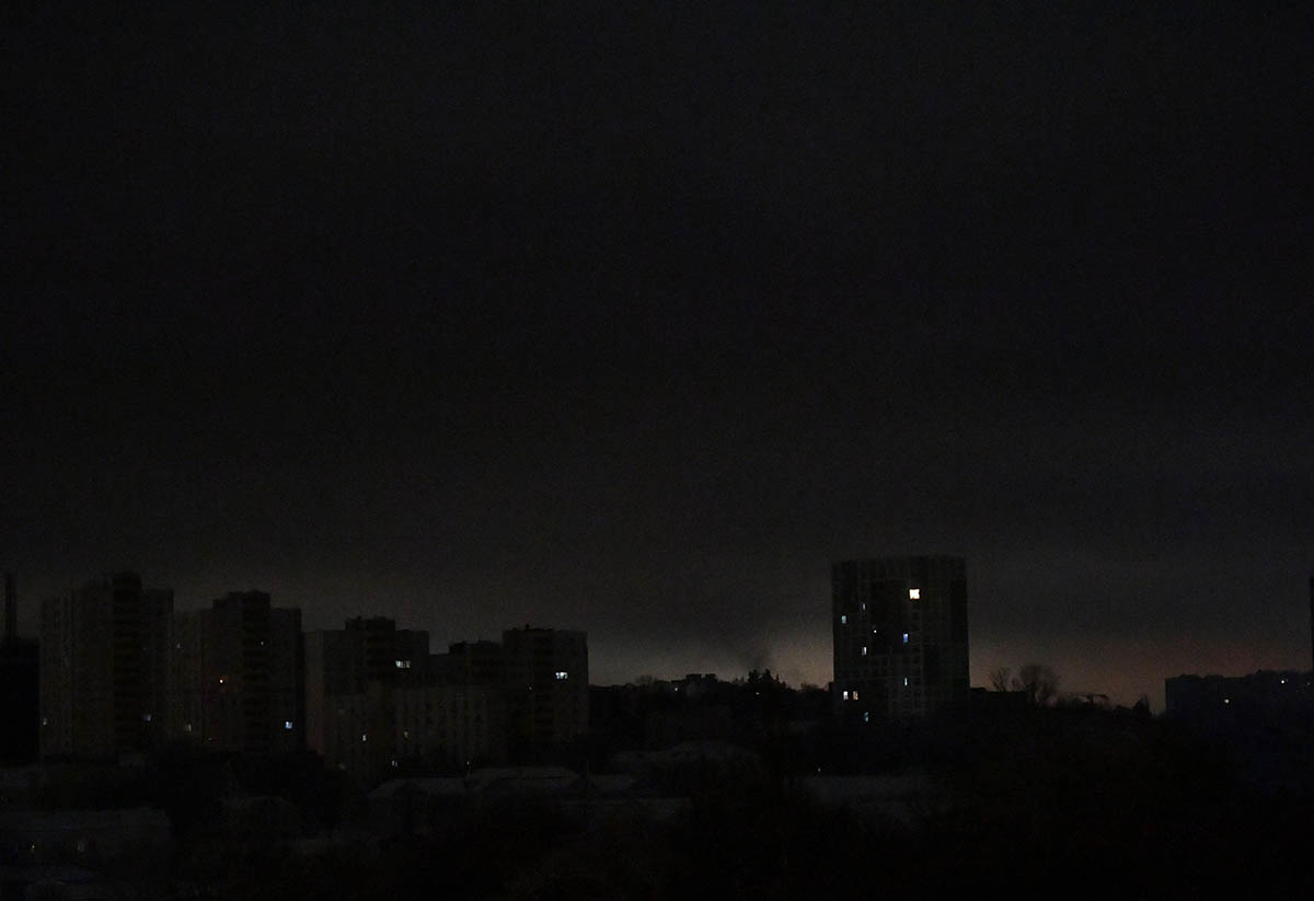 Вид на Киев после отключения электроэнергии. Фото Sergei SUPINSKY/AFP/Scanpix/Leta