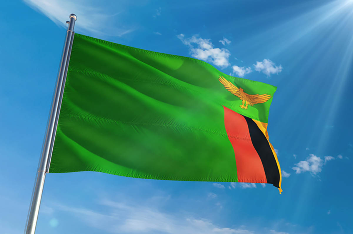 Национальный флаг Замбии. Фото sezer ozger по лицензии Istockphoto