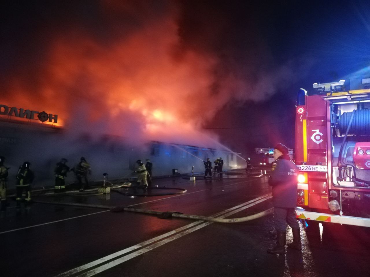 Пожар в ночном клубе "Полигон" в Костроме. Фото пресс-служба МЧС Костромской области