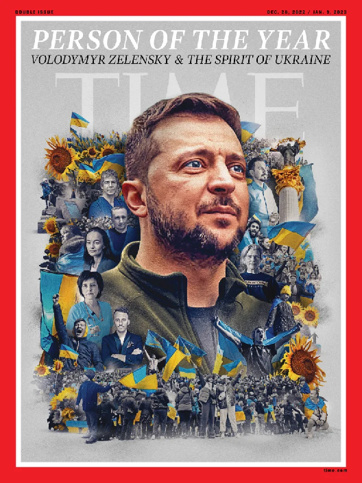 Обложка Time с портретом Владимира Зеленского для номера от 26 декабря 2022 года. Фото Time.com