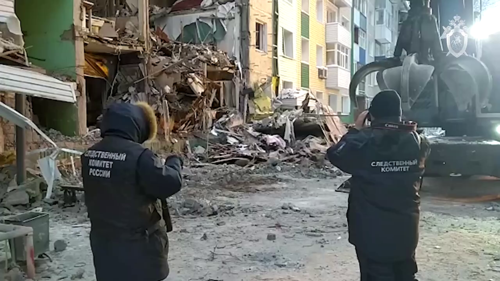 Место взрыва дома в Нижневартовске. Скриншот из видео ТАСС