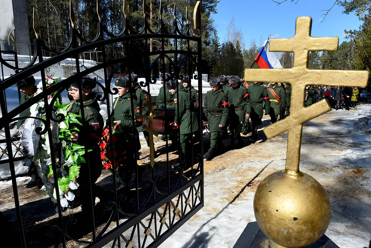 Похороны 20-летнего военнослужащего под Санкт-Петербургом. Фото AFP/Scanpix/LETA