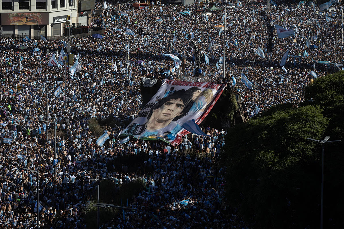 Аргентина празднует победу в чемпионате мира по футболу 2022 года. Буэнос-Айрес, Аргентина. Фото CHINE NOUVELLE/SIPA/Scanpix/LETA