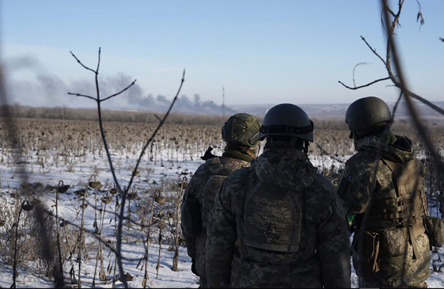 Военнослужащие ВСУ близ Соледара. Фото Libkos/AP/Scanpix/LETA