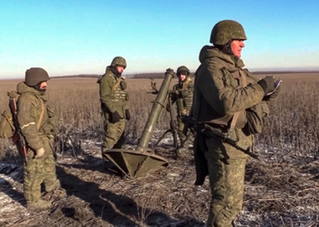 Российские военнослужащие на подступах к Угледару  13 января 2023 года. Фото пресс-службы Минобороны РФ