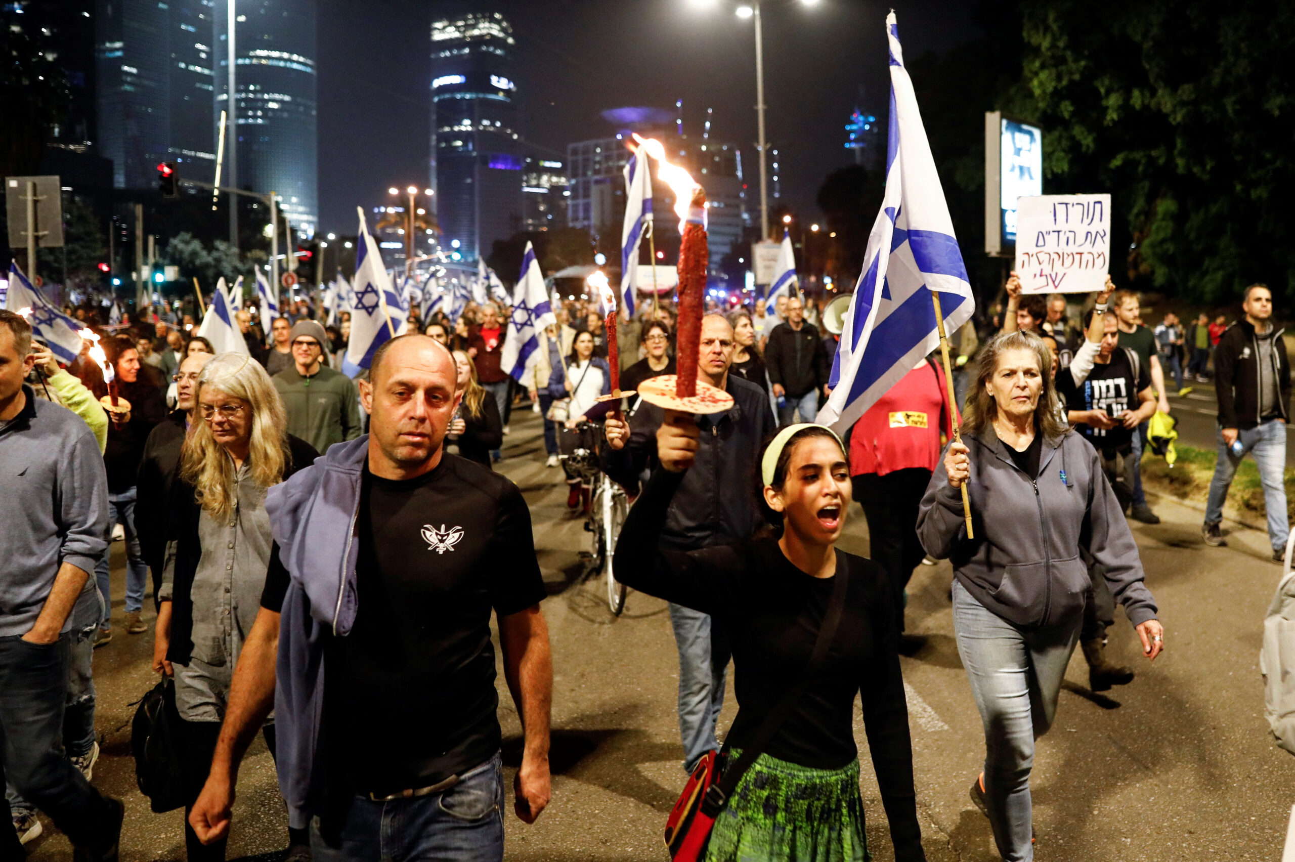 Акция протеста в Тель-Авиве 28 января 2023 года. Фото REUTERS/Corinna Kern/Scanpix/LETA.