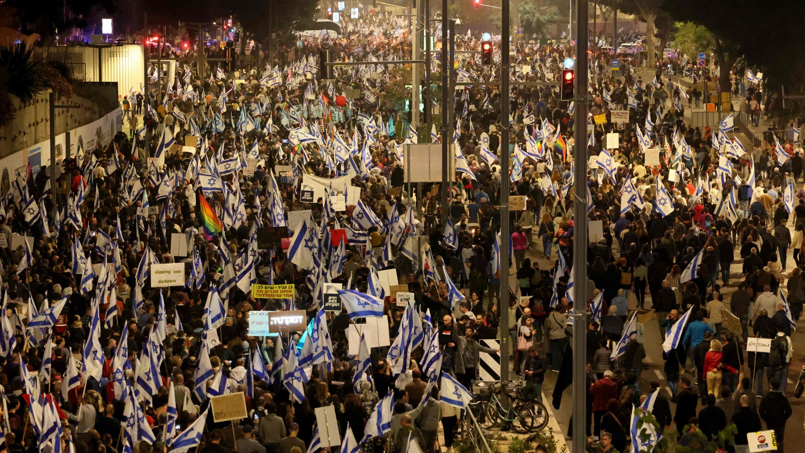 Акция протеста в Тель-Авиве 28 января 2023 года. Фото JACK GUEZ / AFP / Scanpix / LETA.