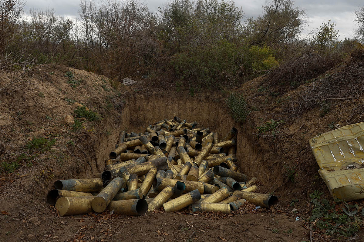 Использованные российские артиллерийские снаряды. Фото Valentyn Ogirenko/REUTERS/Scanpix/Leta