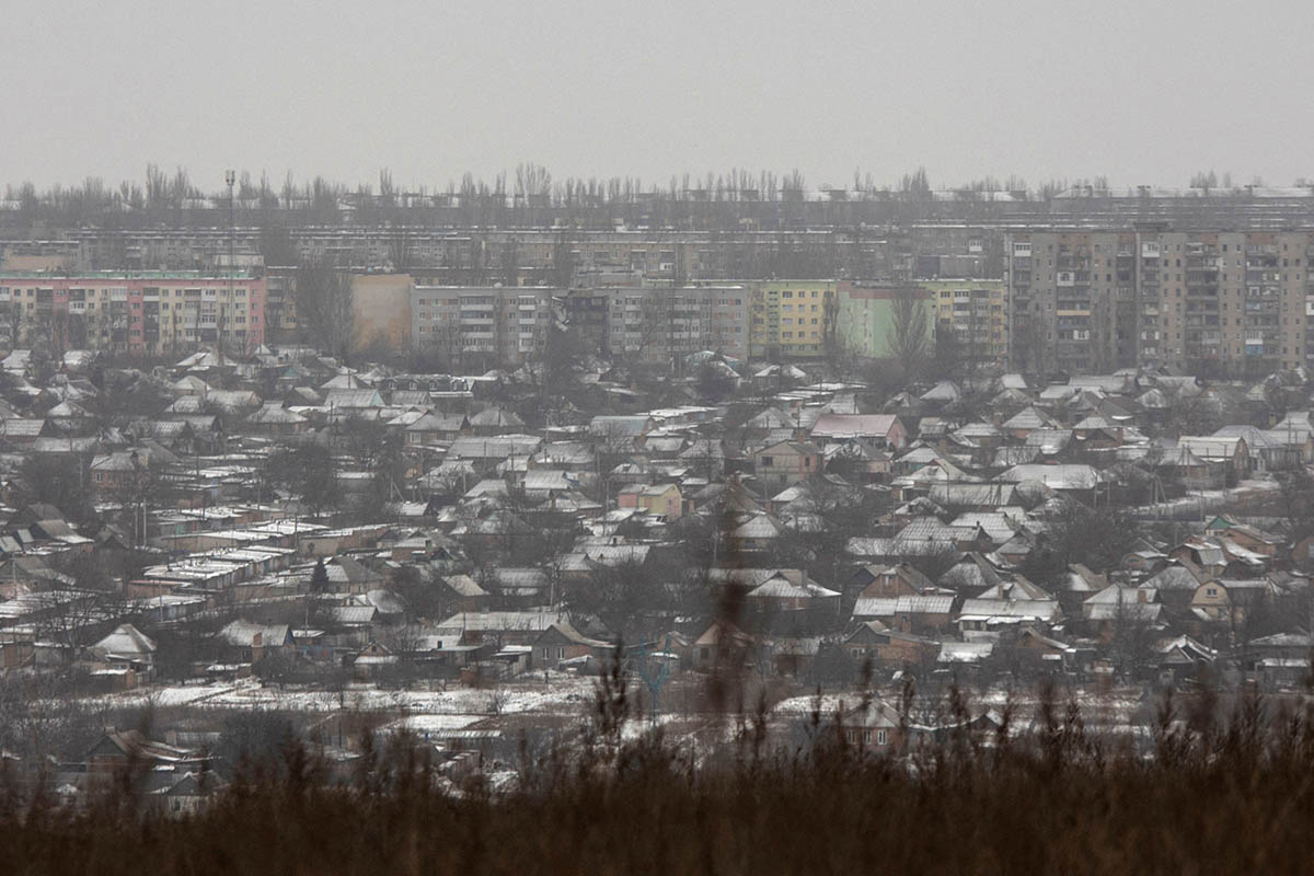 Вид на город Бахмут. Январь 2023 года. Фото Oleksandr Ratushniak/REUTERS/Scanpix/LETA