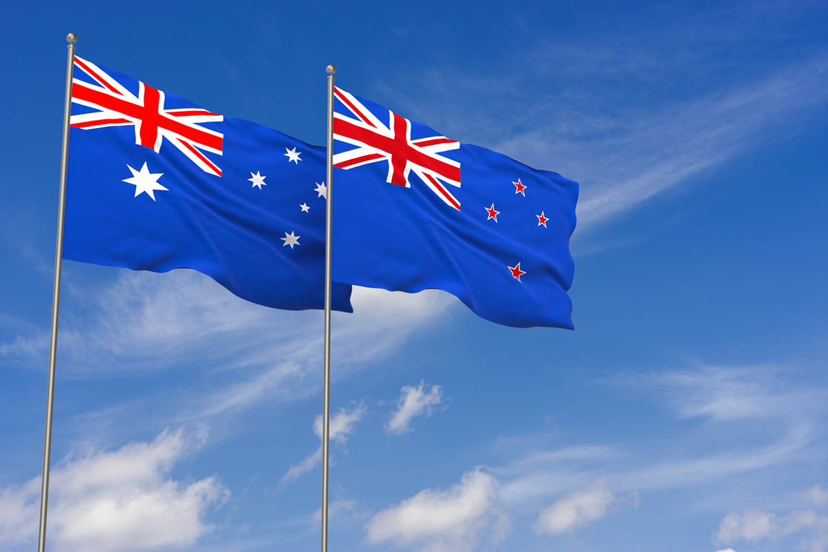 Флаги Новой Зеландии и Австралии. Фото klenger по лицензии Istockphoto
