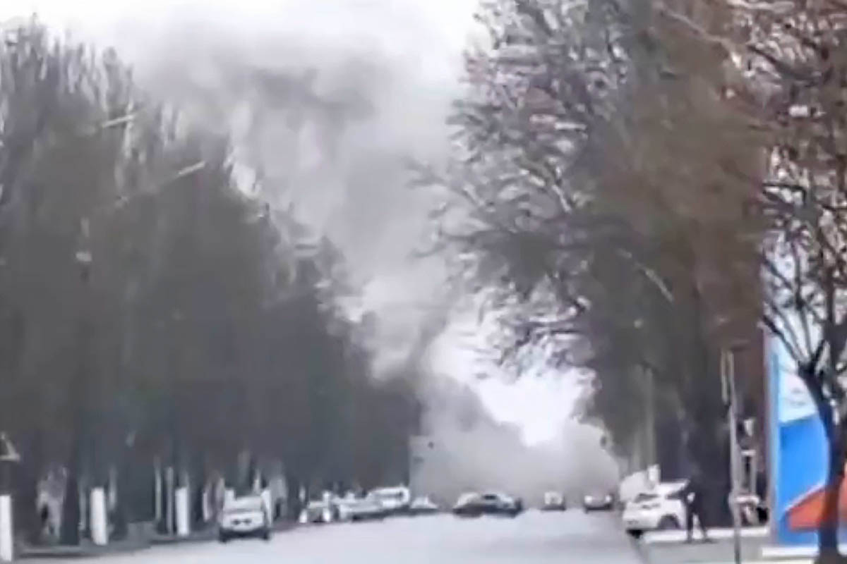Взрыв в городе Мелитополь Запорожской области. Скриншот видео vrogov/Telegram