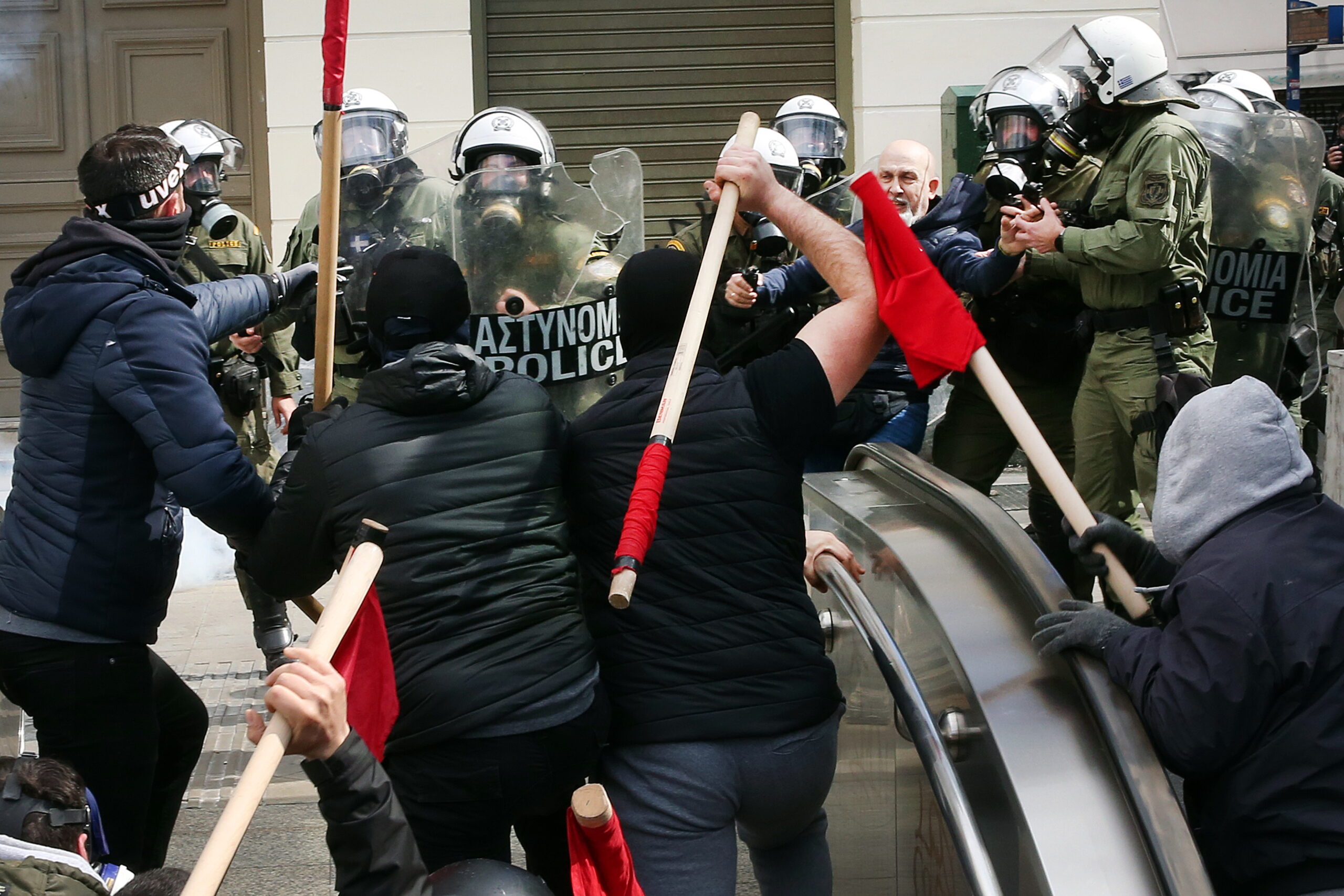 Протест против крушения поездов в Греции /EPA/ Scanpix / LETA.