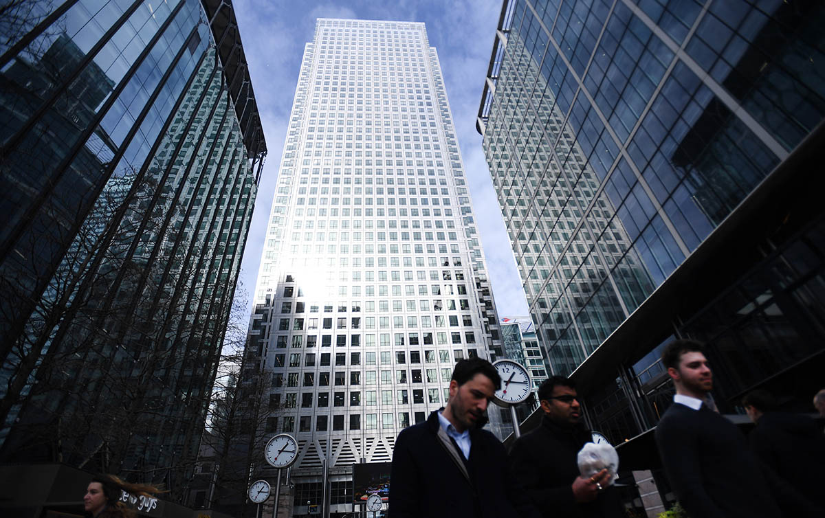 Международные банки в лондонском финансовом районе Кэнэри-Уорф, Великобритания. Фото ANDY RAIN/EPA/Scanpix/Leta