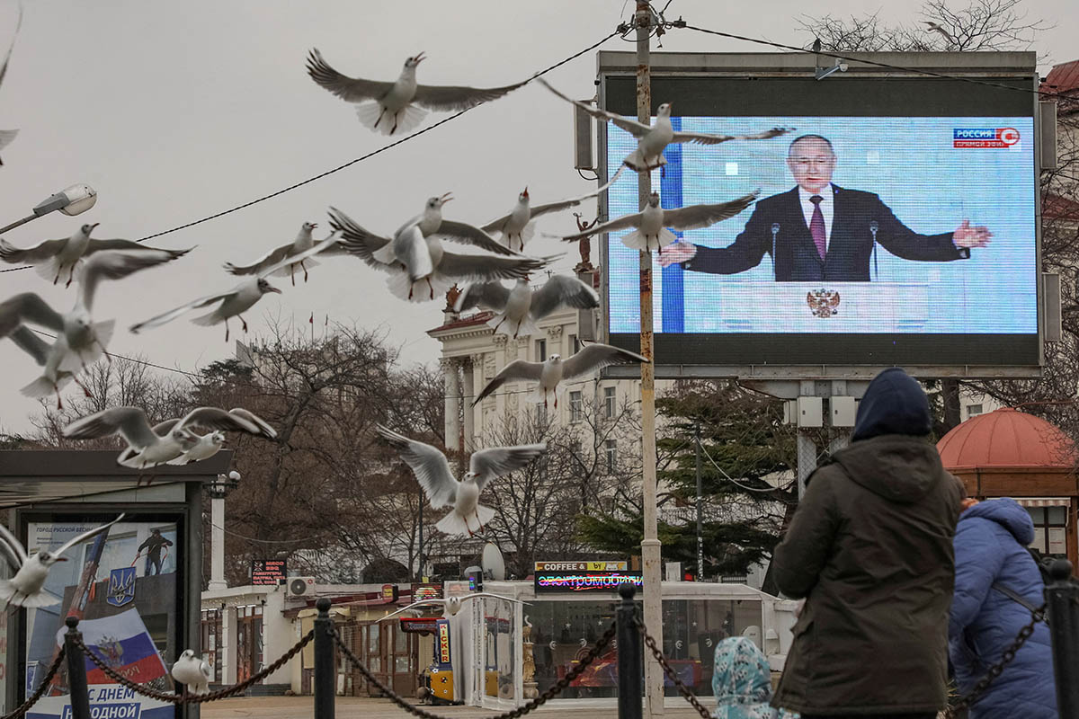 Площадь в Севастополе, Крым. Февраль 2023 года. Фото Alexey Pavlishak/REUTERS/Scanpix/LETA