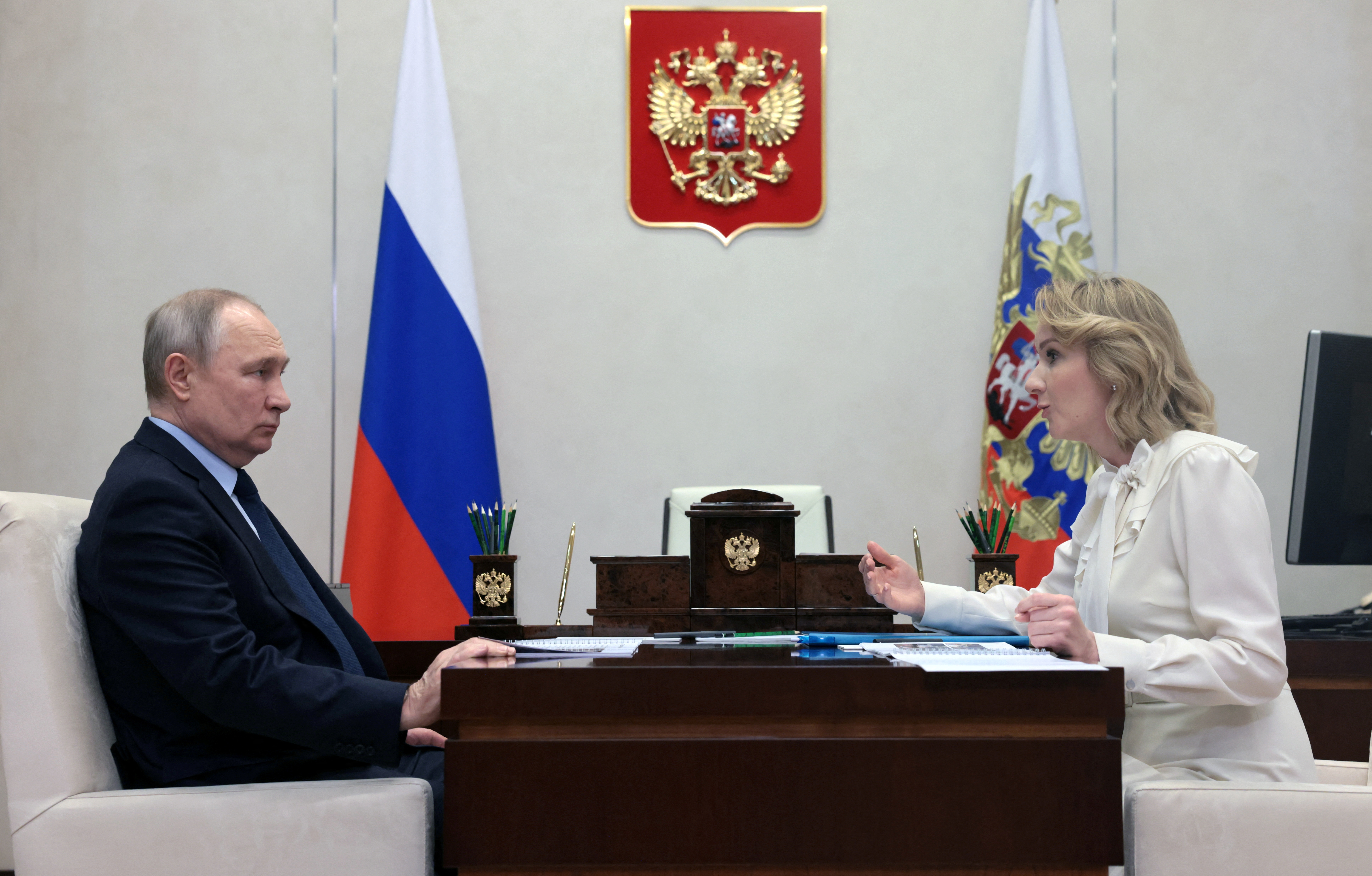 Владимир Путин и Мария Львова-Белова. Фото Reuters / Scanpix / LETA.