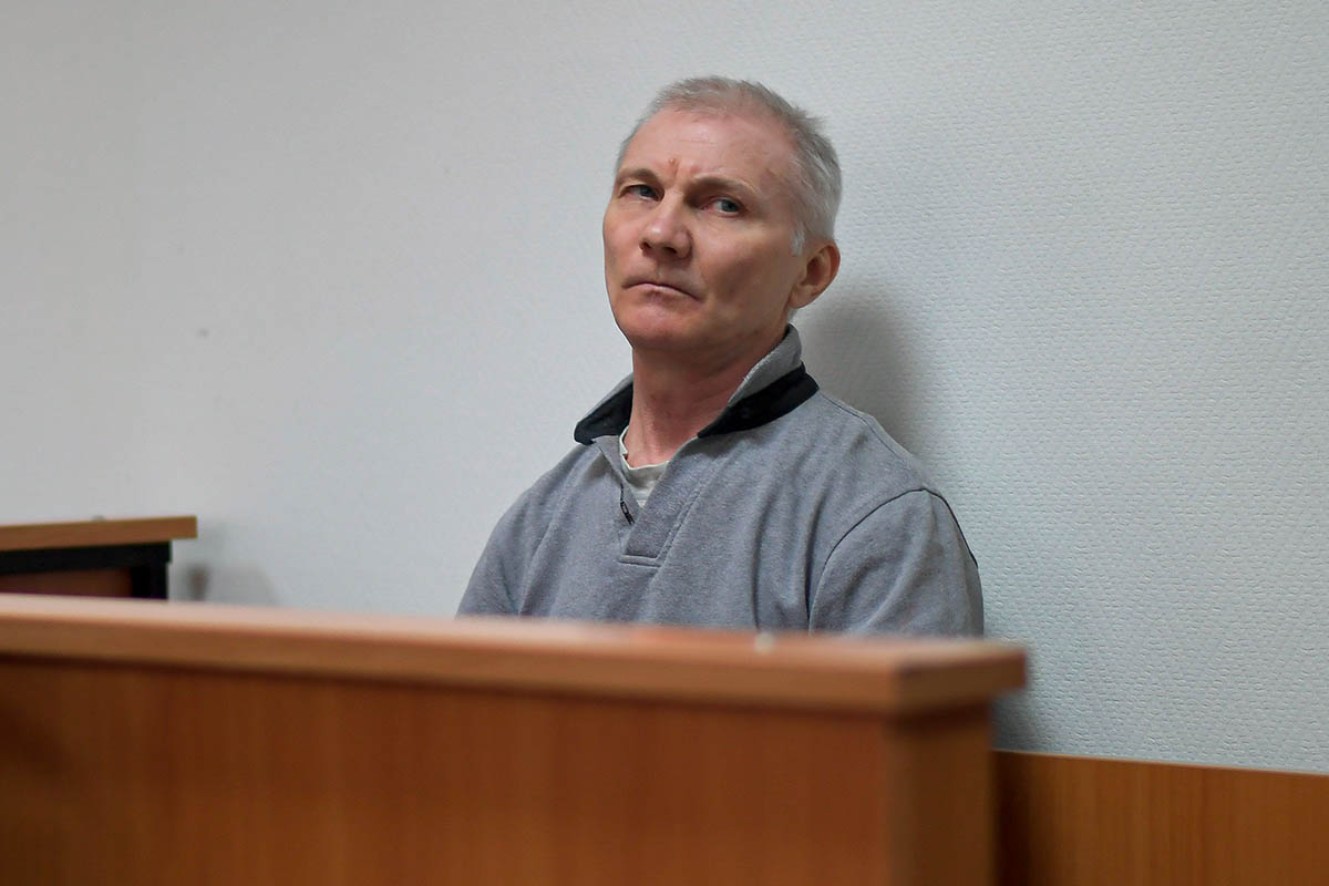Алексей Москалев в зале суда в Ефремове, Тульская область. Фото AP/Scanpix/LETA