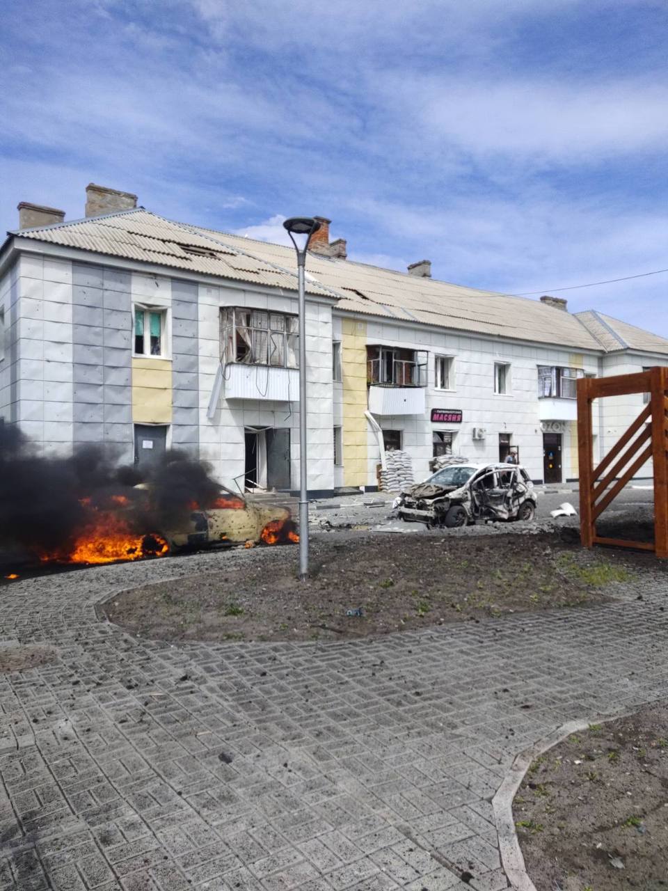 Последствия третьего обстрела Белгородской области 8 мая. Фото из телеграм-канала губернатора региона Вячеслава Гладкова