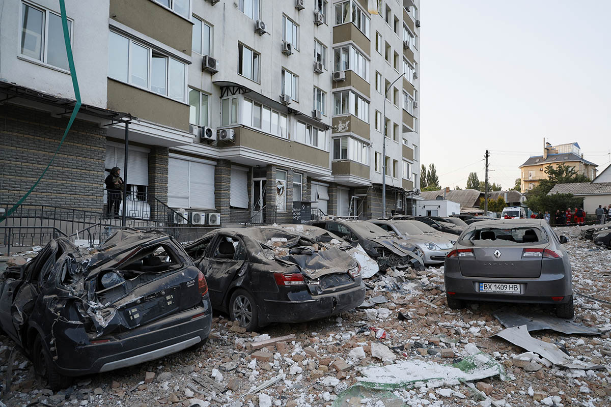 Последствия атаки российских беспилотников на Киев. 30 мая 2023 года. Фото Alex Babenko/AP Photo/Scanpix/LETA