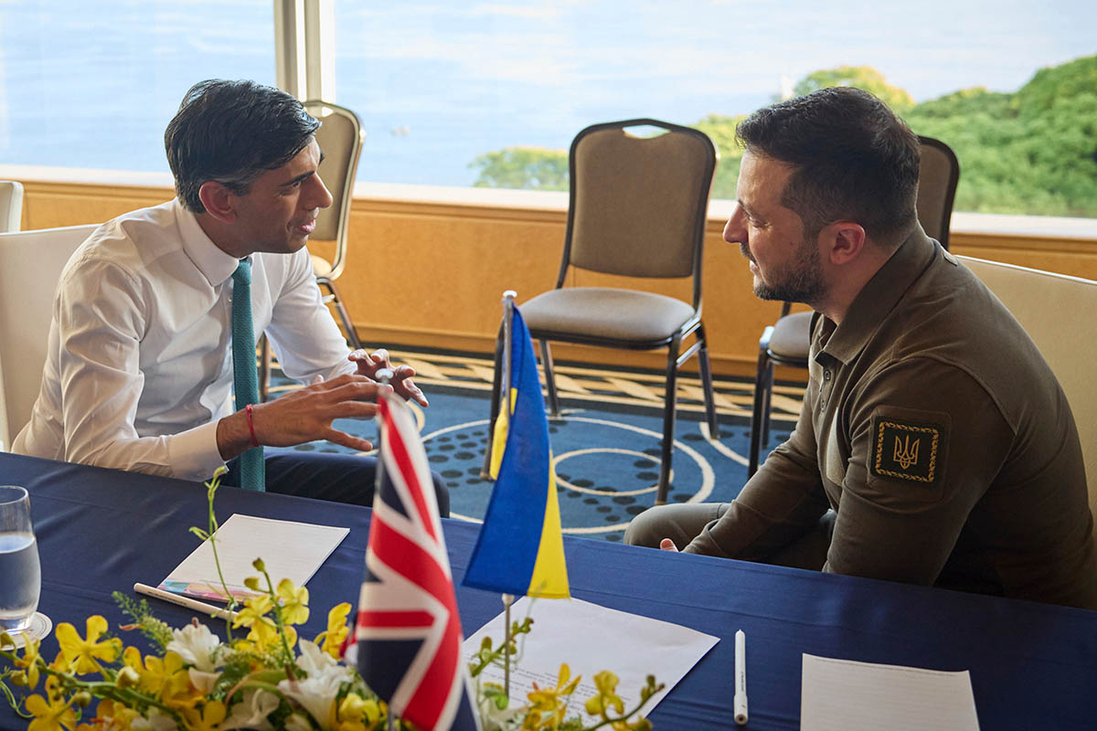 Премьер-министр Великобритании Риши Сунак и президент Украины Владимир Зеленский. Фото Ukrainian Presidentia/ZUMA Press Wire/Scanpix/Leta