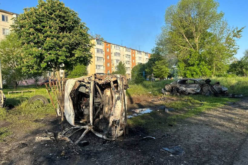 Последствия обстрела Шебекино, Белгородская область. Фото RussiaActually/Twitter