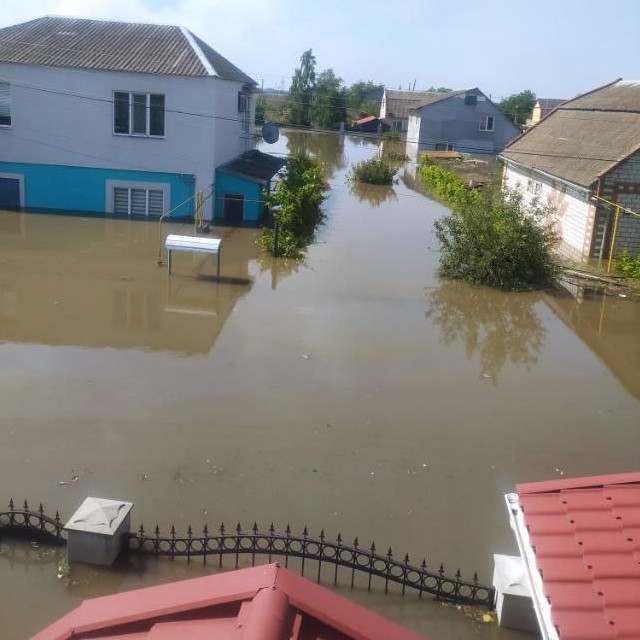 Затопленный город Олешки в Херсонской области. Фото из чата «Рынок Олешки».