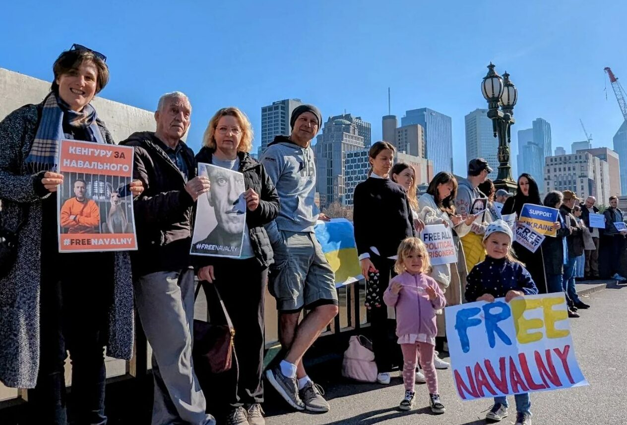 Акция в поддержку Алексея Навального в Мельбурне. Фото: 