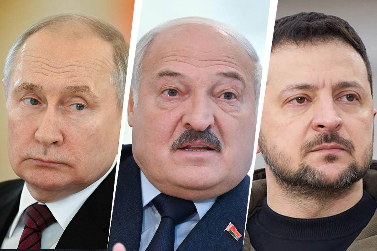 Владимир Путин, Александр Лукашенко, Владимир Зеленский. Фото Ilya PITALEV/SPUTNIK/AFP/Scanpix/LETA; Natalia KOLESNIKOVA/AFP/Scanpix/LETA; AFP PHOTO/Scanpix/Leta; коллаж SpektrPress