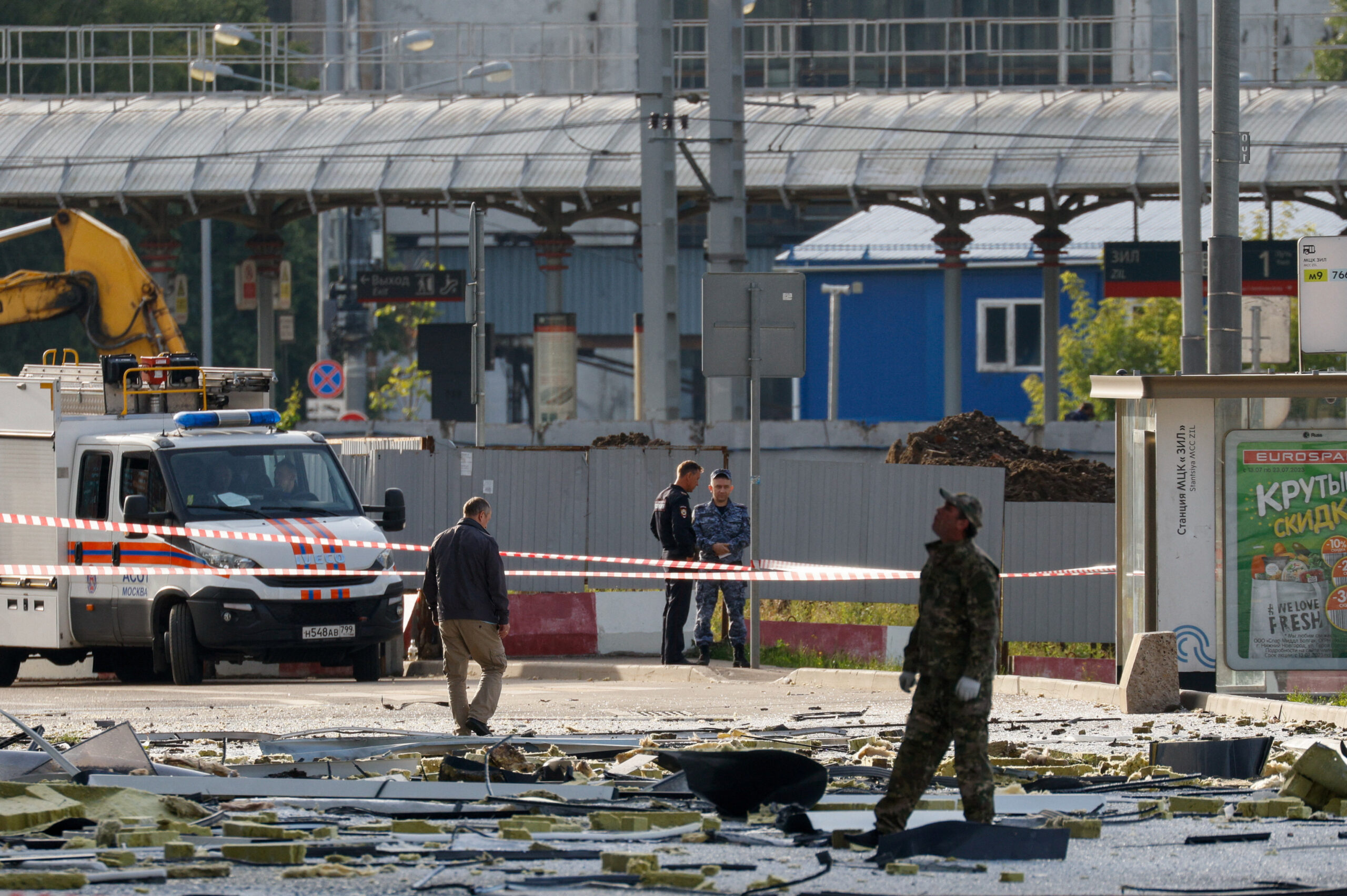 Последствия атаки беспилотников на Москву. Фото REUTERS/Maxim Shemetov/Scanpix/LETA