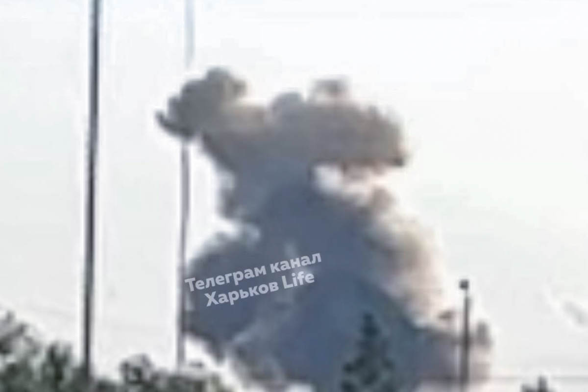 Взрыв в Харькове в результате ракетного удара 16 июля 2023 года. Скриншот из видео Telegram-канала «Харьков Live». 