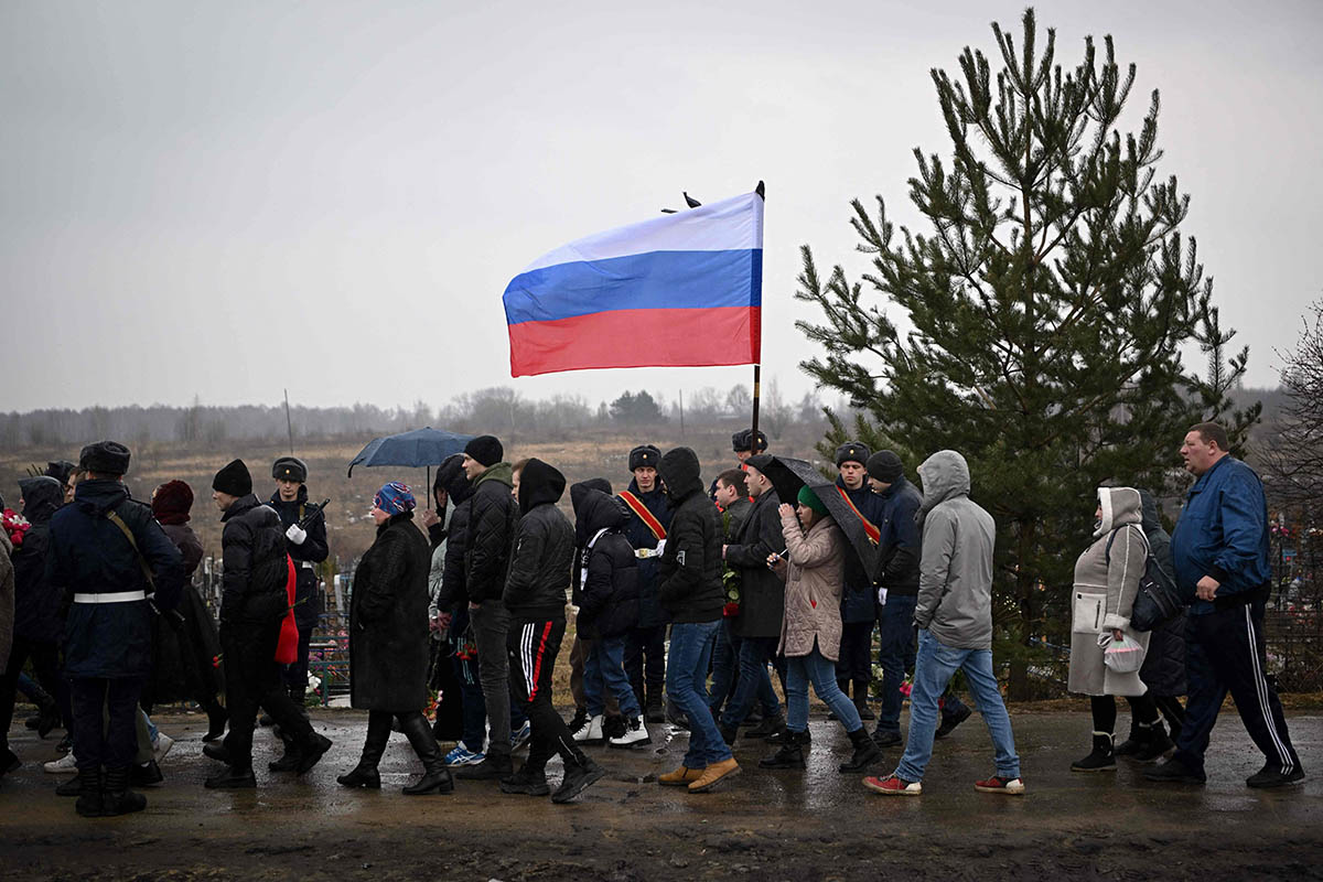 Похороны российского военнослужащего в городе Богородицк, Тульская область. ФотоNatalia KOLESNIKOVA/AFP/Scanpix/LETA