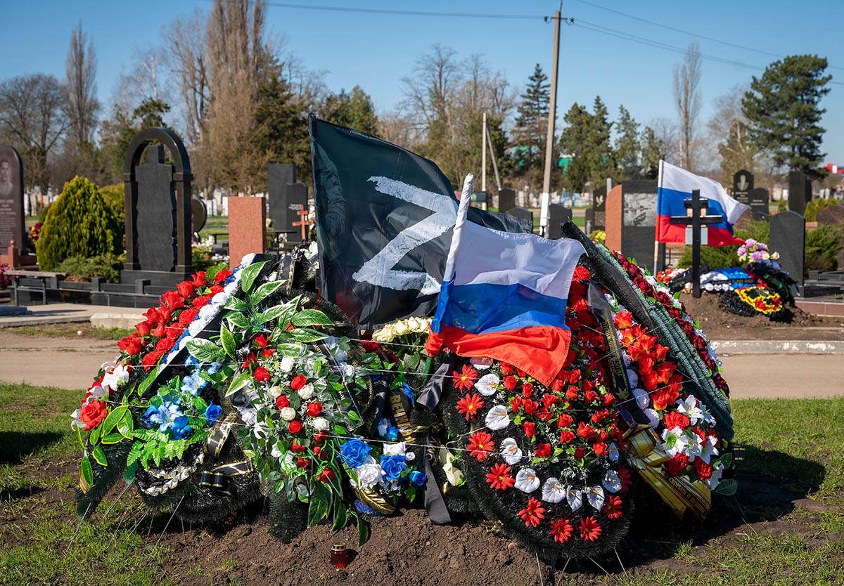 Могила российского военнослужащего, Краснодарский край. Фото AP Photo/ File/Scanpix/LETA