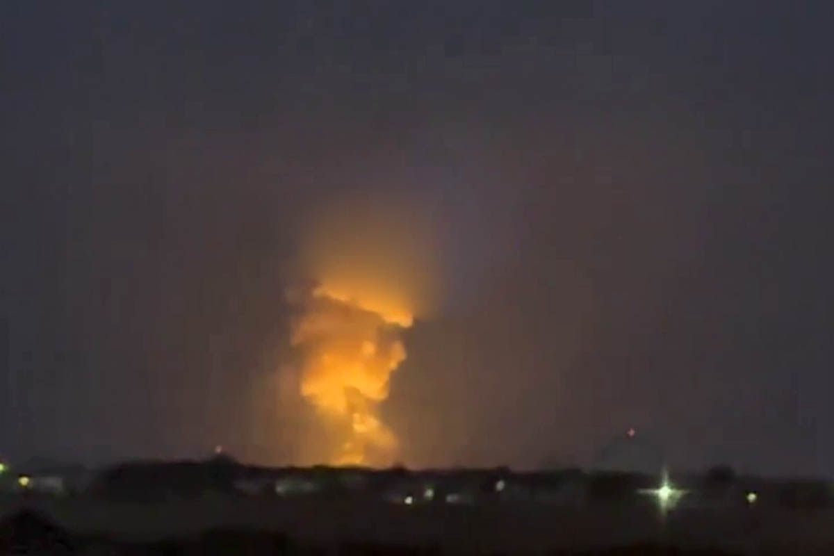 Взрыв в Евпатории утром 14 сентября. Скриншот из видео Telegram-канала «Крымский ветер»