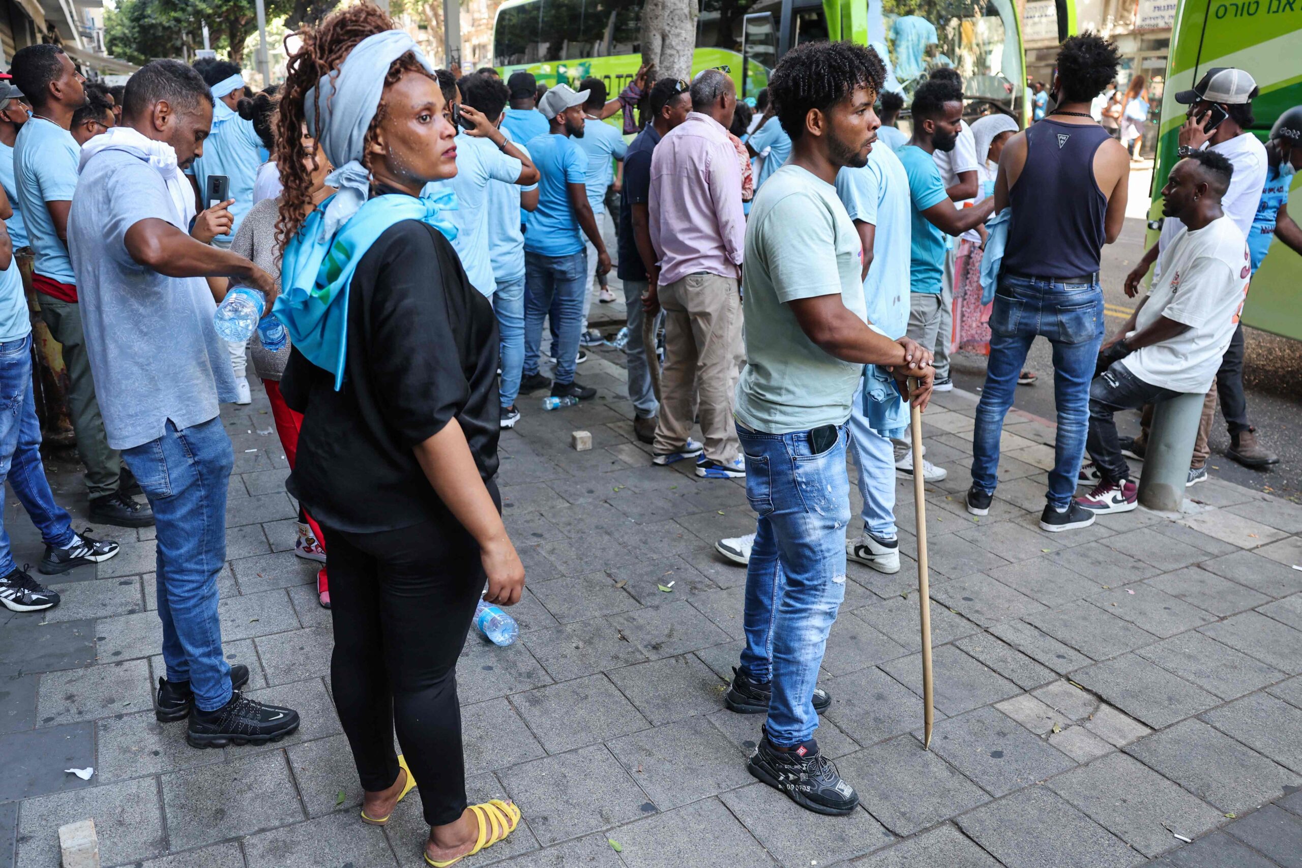 Демонстрация эритрейских оппозиционеров 2 сентября 2023 года в Тель-Авиве. Фото Jack Guez / AFP / Scanpix / LETA.