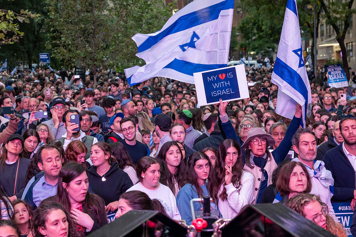 Митинг «Нью-Йорк вместе с Израилем», 10 октября 2023 года в Нью-Йорке. Фото SPENCER PLATT/AFP PHOTO/Scanpix/LETA