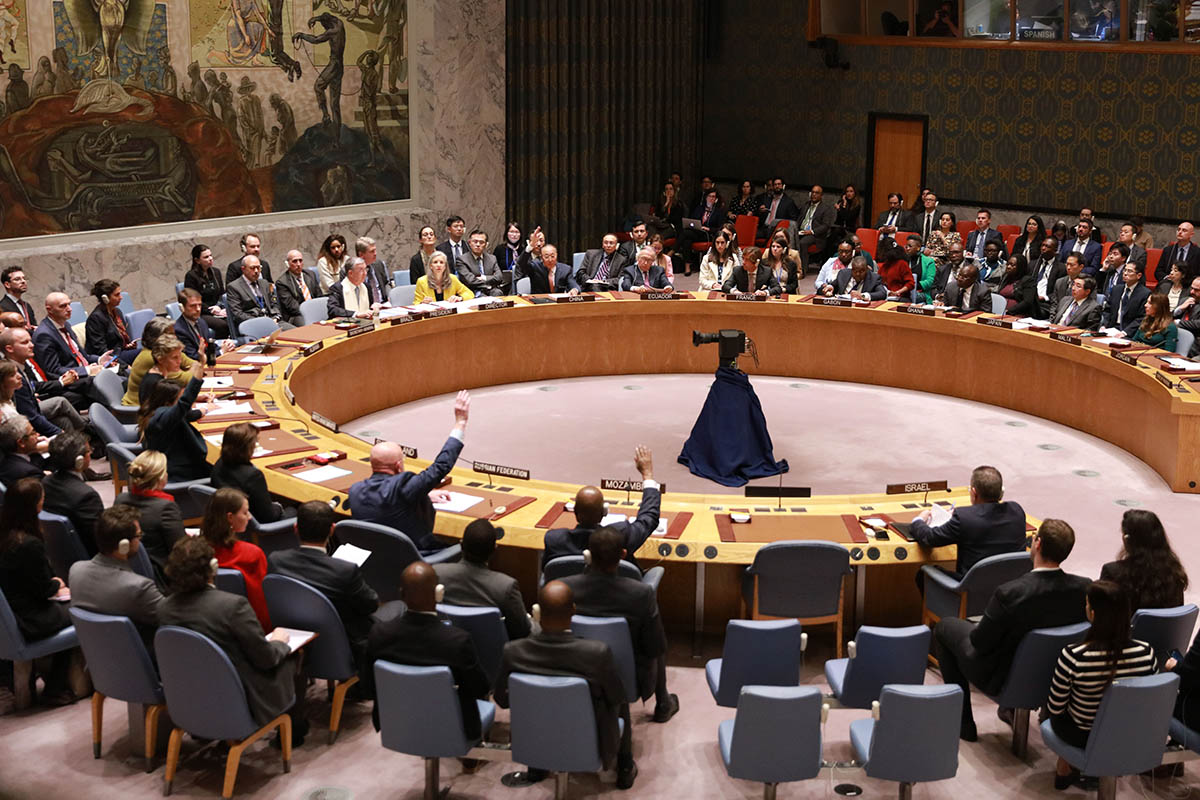 Совет Безопасности ООН проводит голосование за разработанный Россией проект резолюции по Израилю и сектору Газа, 16 октября 2023 года. Фото Xie E/ZUMA Press/Scanpix/LETA