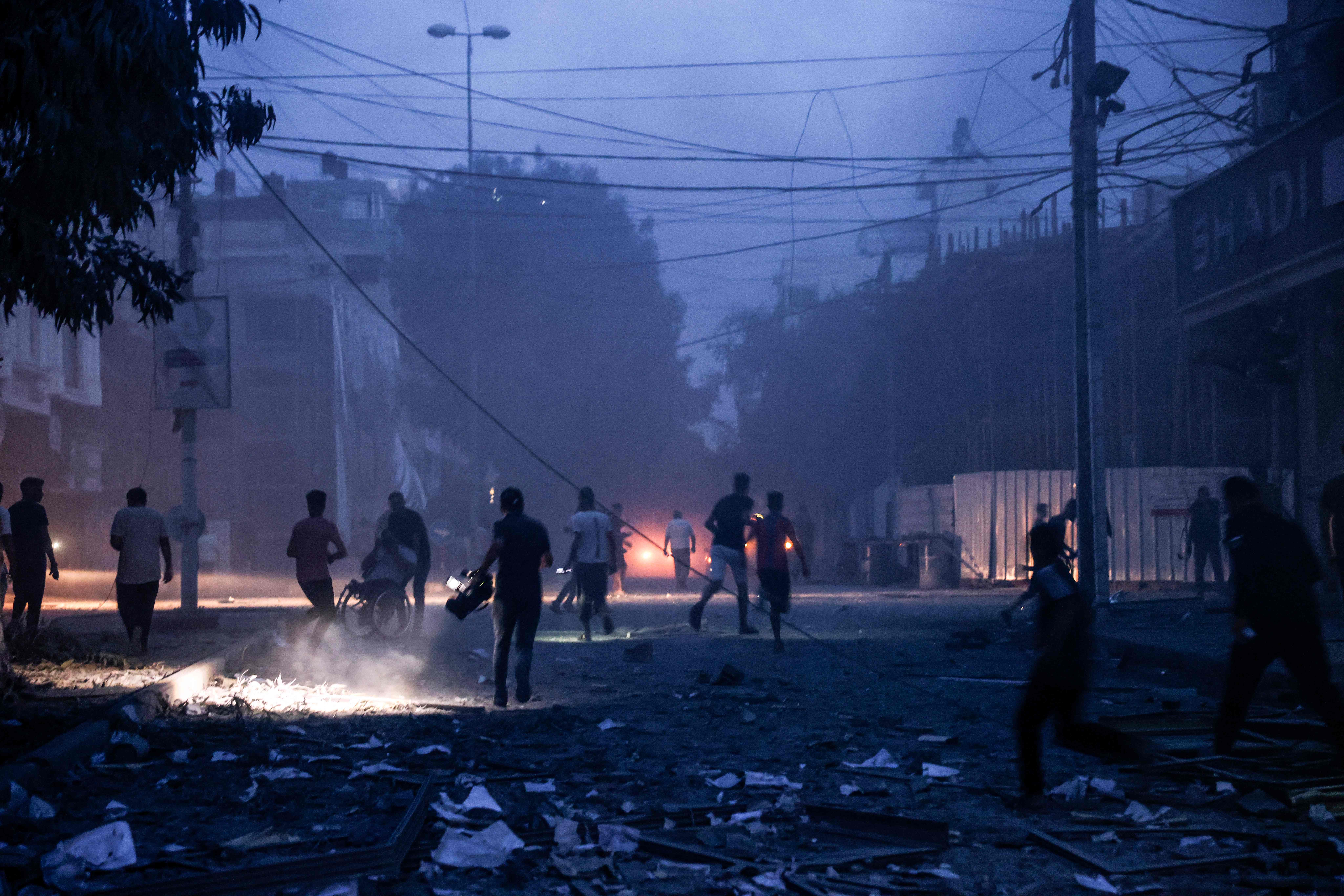 Жители сектора Газа прячутся от обстрелов Израиля. Фото Mohammed ABED / AFP/Scanpix/Leta