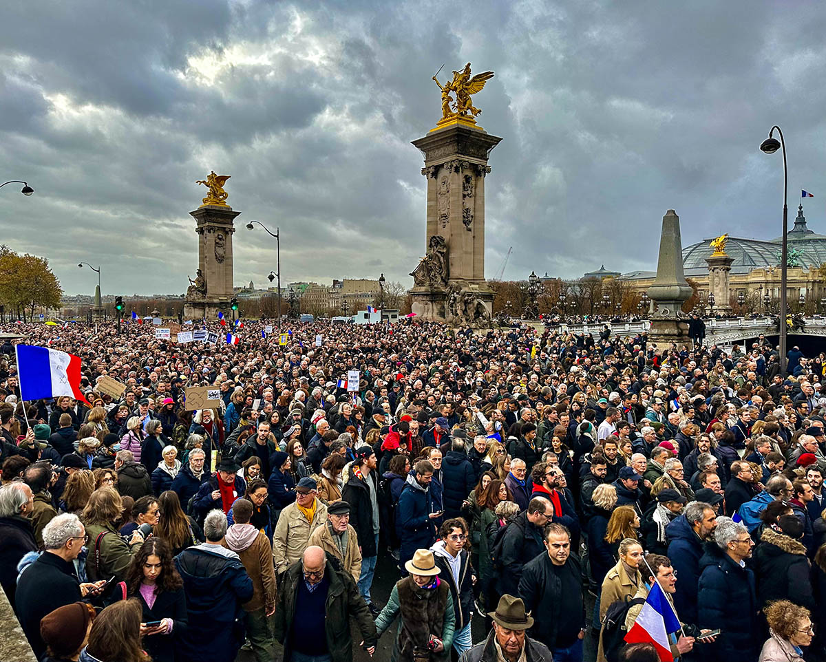 Марш в Париже против антисемитизма, 12 ноября 2023 года. Фото Sylvain Leser/ZUMA Press/Scanpix/Leta
