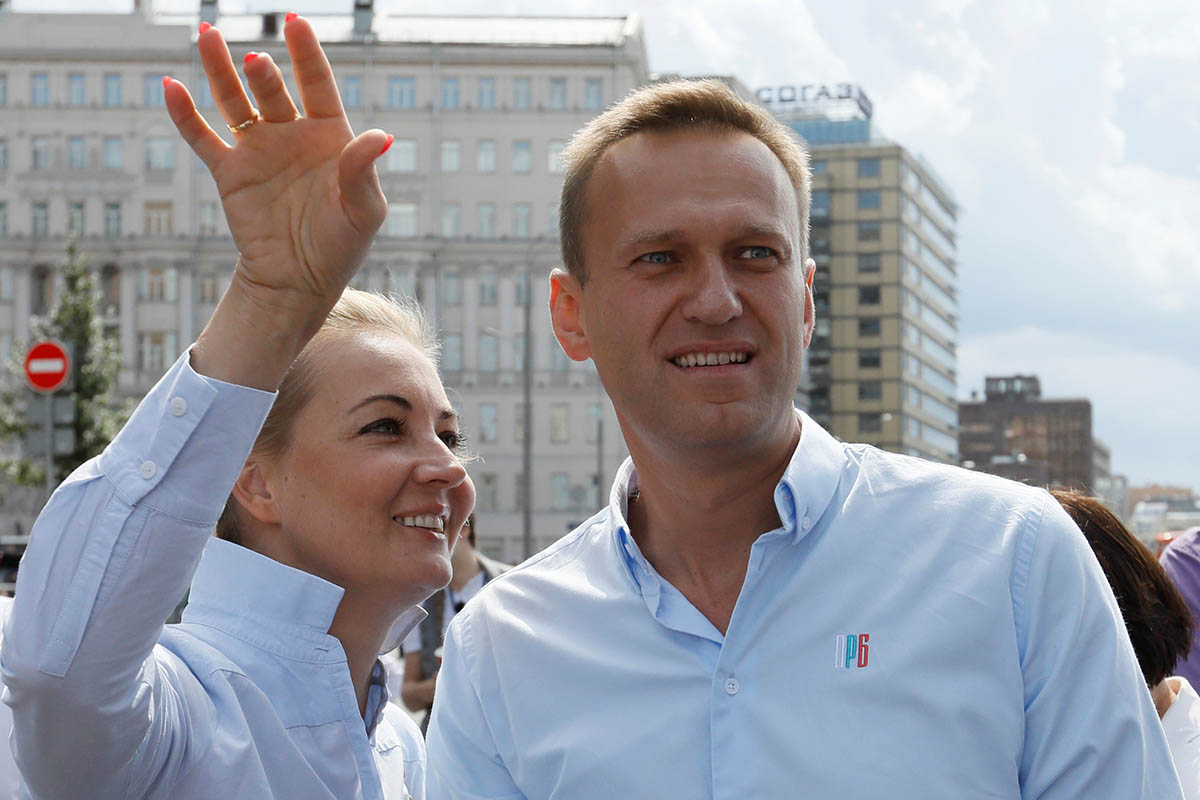 Юлия и Алексей Навальные, 20 июля 2019 года. Фото Shamil Zhumatov/REUTERS/Scanpix/Leta