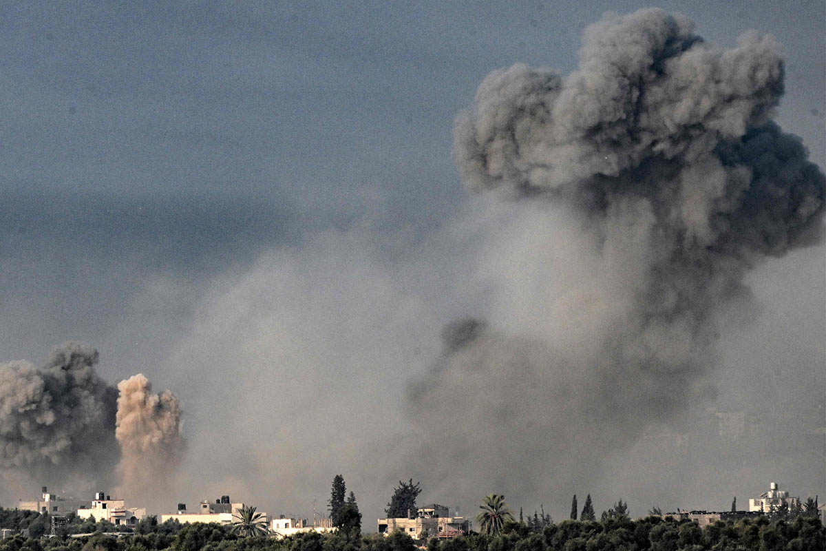 Удар израильской армии по сектору Газа, 1 ноября 2023 года. Фото Yuri CORTEZ/AFP/Scanpix/Leta