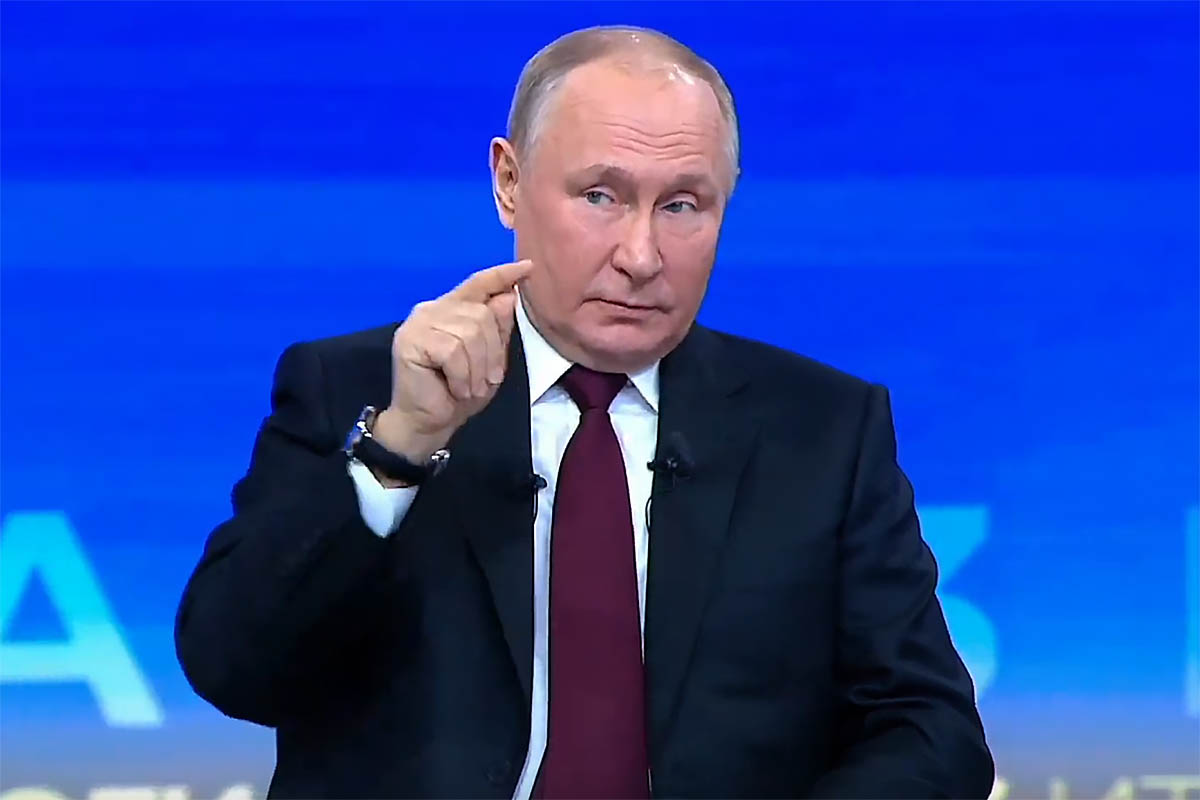 Итоги года с Владимиром Путиным | Прямая линия 2023, 14 декабря 2023 года. Скриншот трансляции