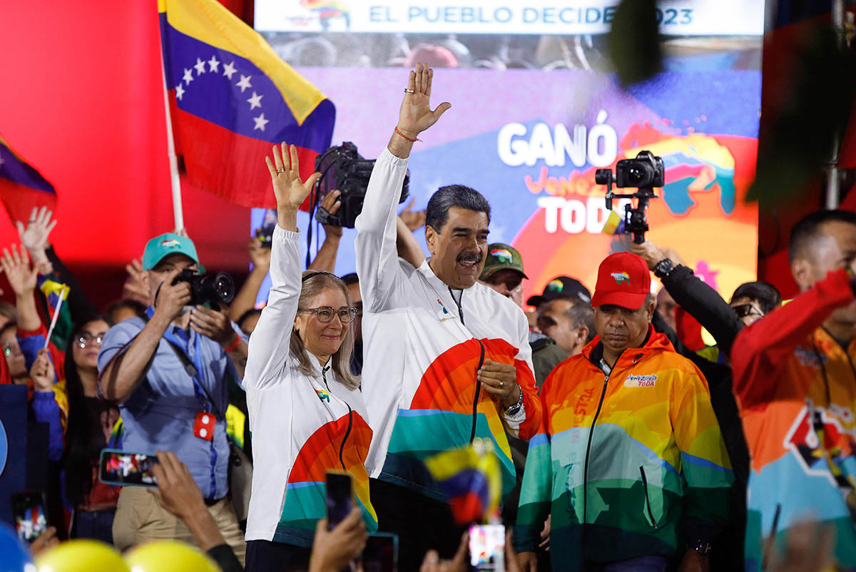 Николас Мадуро после оглашения результатов референдума, 3 декабря 2023 года. Фото Pedro Rances Mattey/AFP/Scanpix/Leta