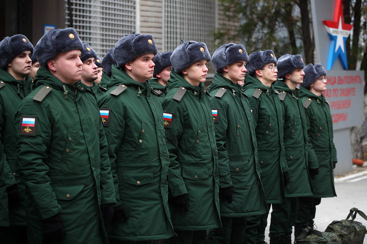 Российские призывники перед отправкой на военную службу. Фото Kirill Braga/Imago/Scanpix/Leta