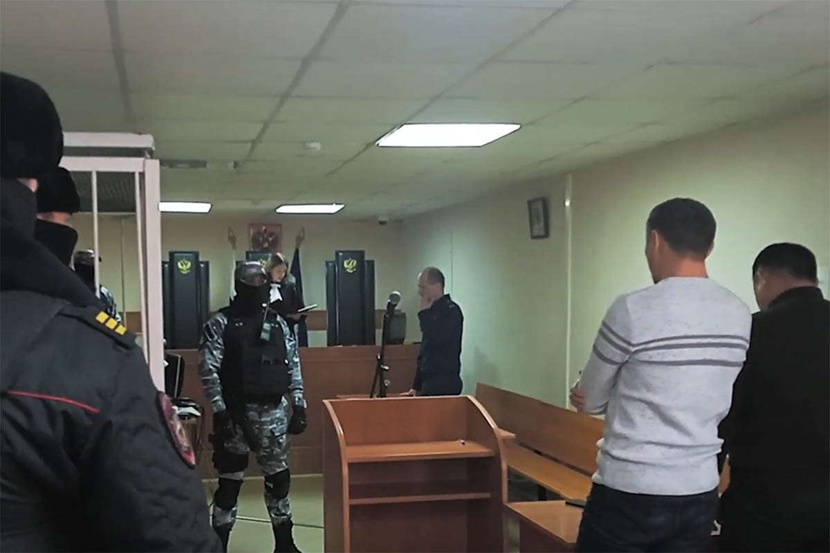 Оглашение приговора Фаилю Алсынову в суде, 17 января 2024 года. Скриншот видео RusNews